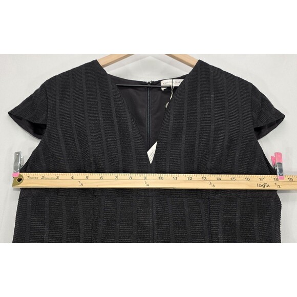 NWT Amanda Wakeley Womens Midi Dress Pleated Textured Black Old Money Rare US 10 - Picture 12 of 15
